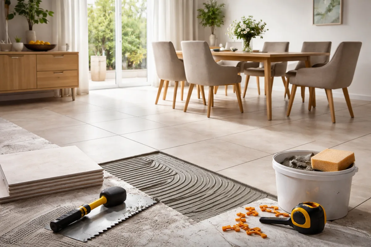 Comment poser du carrelage de manière efficace dans votre salle à manger